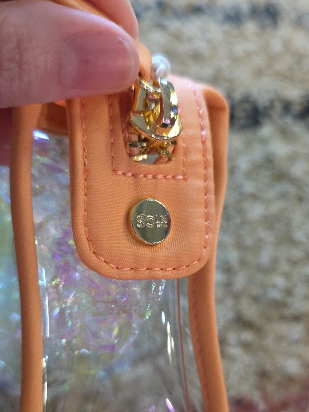 Stoney Clover Lane Clear Cosmetic Pouch with Orange Trim and Tennessee Patch
